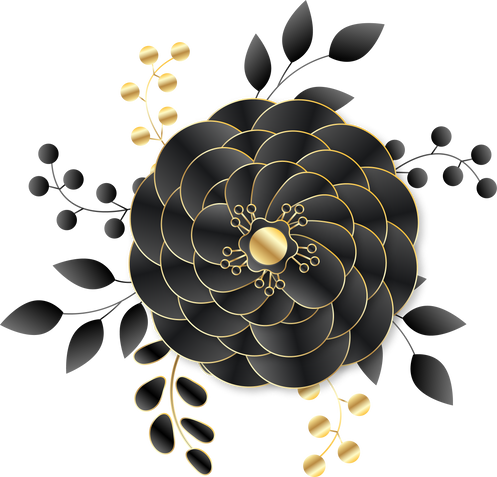 Black and Gold Flower