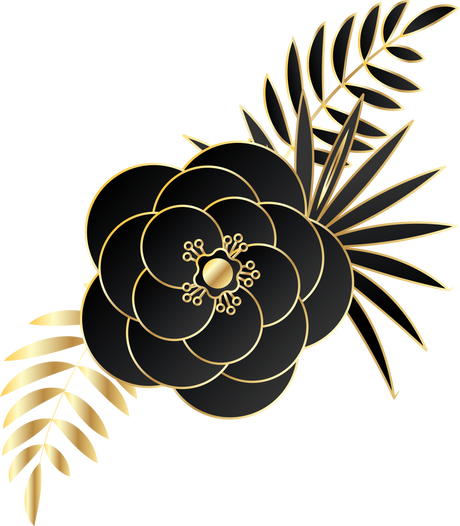 Flower Black and Gold Illustration